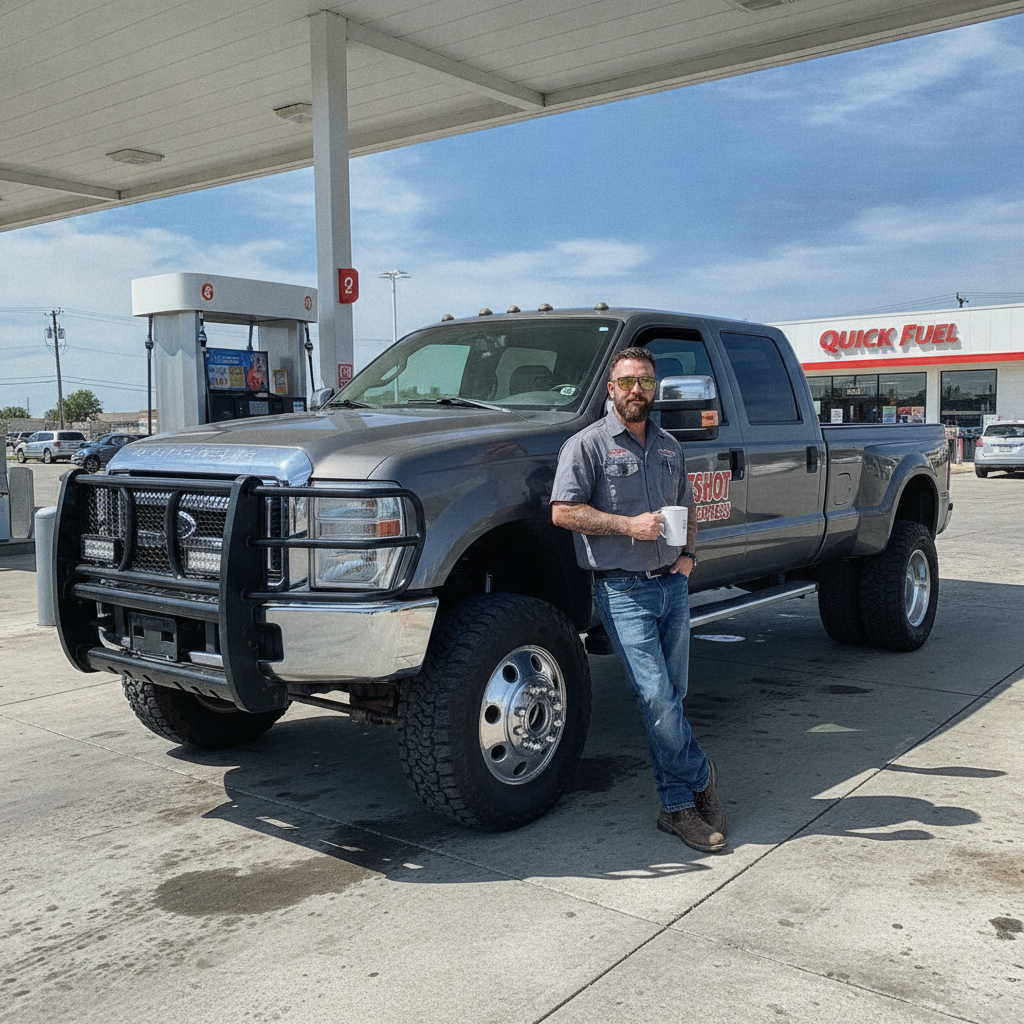 Hot shot truck driver off dispatch